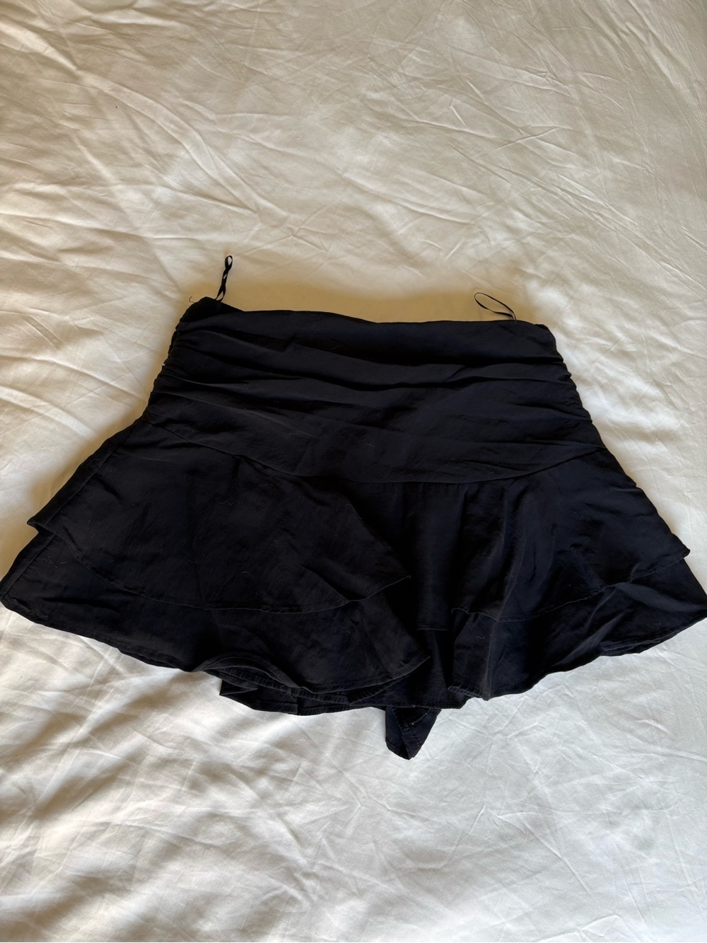 WORN ONCE Zara Black Sleek Layered Mini Skirt